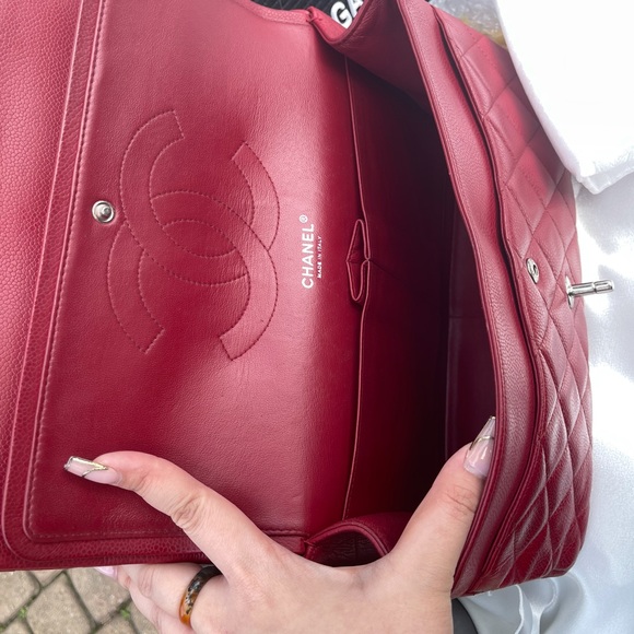 Chanel Caviar Red Jumbo SHW - Picture 9 of 11